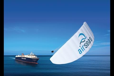 The Airseas system uses a 1000m2 traction kite
